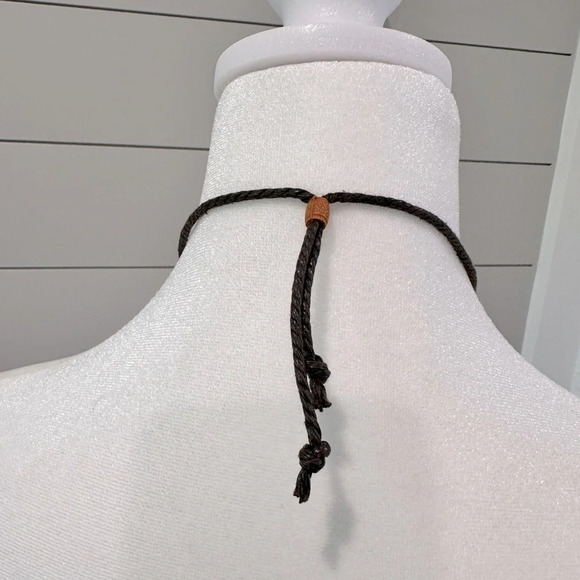 BOHO CHIC‎ Braided Leather Beaded Double Necklace 28” - Picture 3 of 4